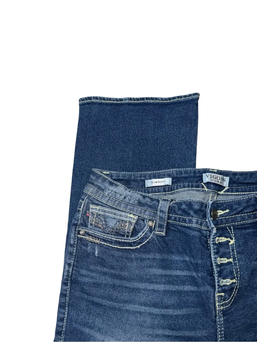 Vigoss Women's Boot Cut Jeans in Medium Blue Wash